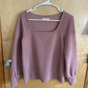 Madewell Mauve Square Neck Top